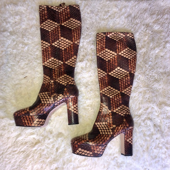 RARE - GUCCI Multicolour Python Boots - Picture 3 of 8